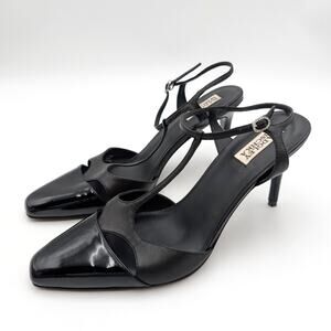 Badgley Mischka Aurelia Ankle Strap Cap Toe Pump Women's Black Size US10 EU41